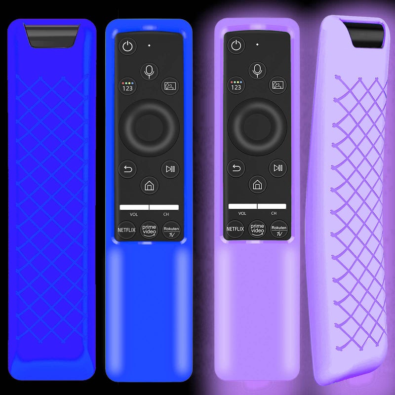 Lambcare 2 Pack Remote Case Glow in The Dark Compatible with Samsung Smart TV Remote Controller BN59 Series, Silicone Cover Protector Shockproof Anti-Slip Remote Skin Sleeve - Image 1